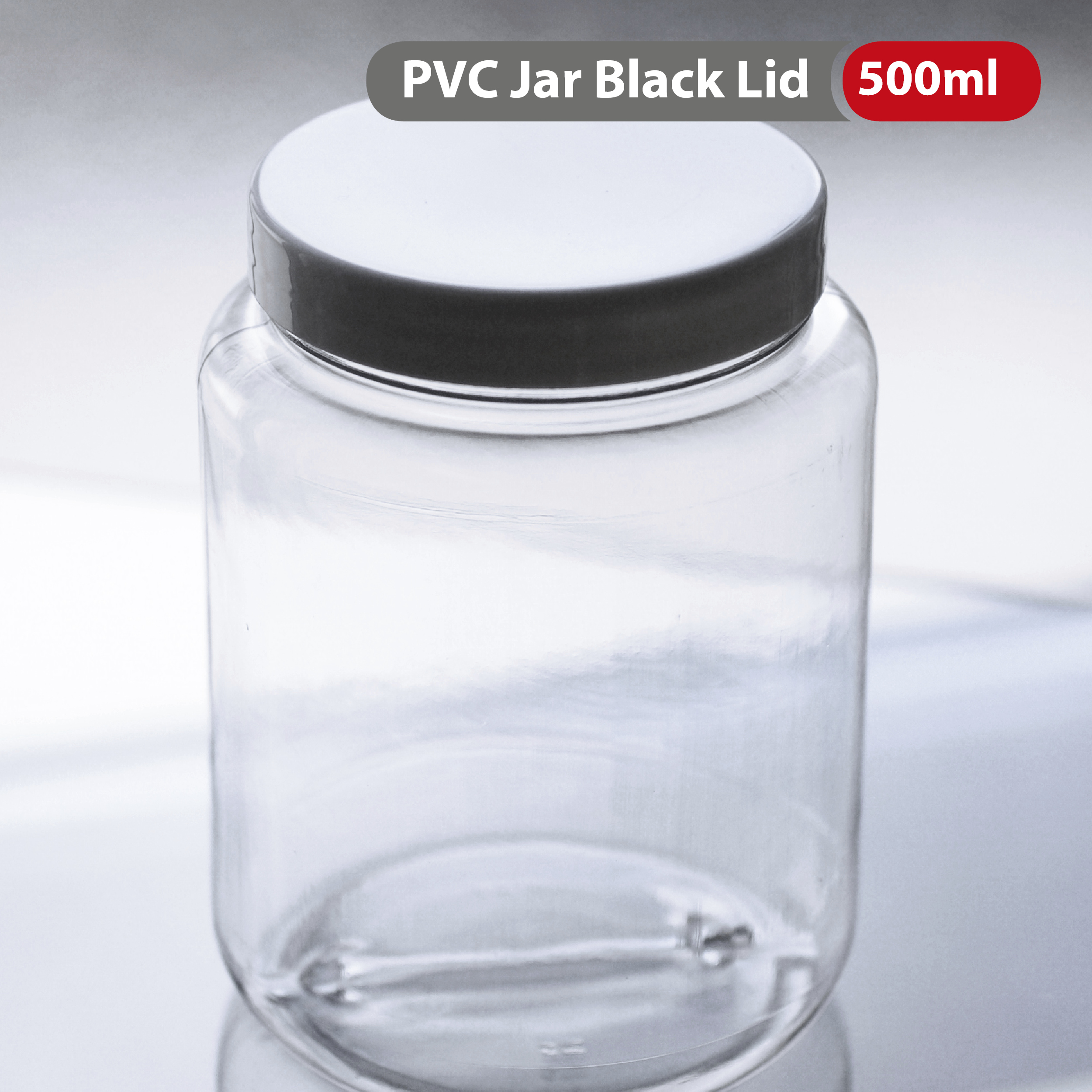 500ml PVC Jar with Black Lid