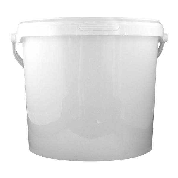 16 Litre White Bucket with Push Lid