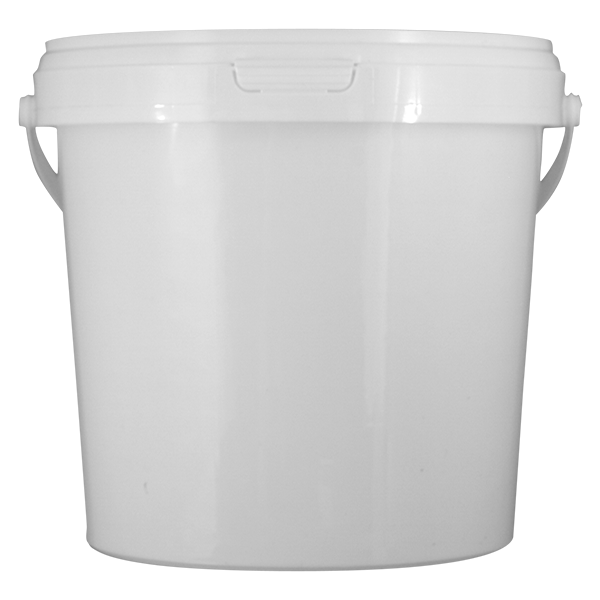 1.5 Litre White Bucket with Push Lid