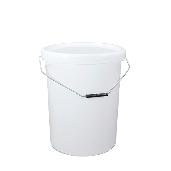 25 Litre White Bucket with Push Lid