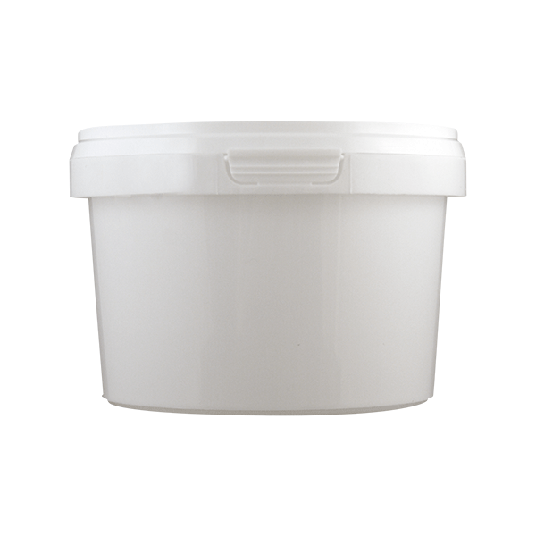 500ml White Bucket with Push Lid