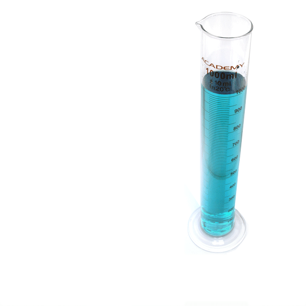 Academy Measuring Cylinder, With Spout, Class B, Borosilicate Glass, 1000ml